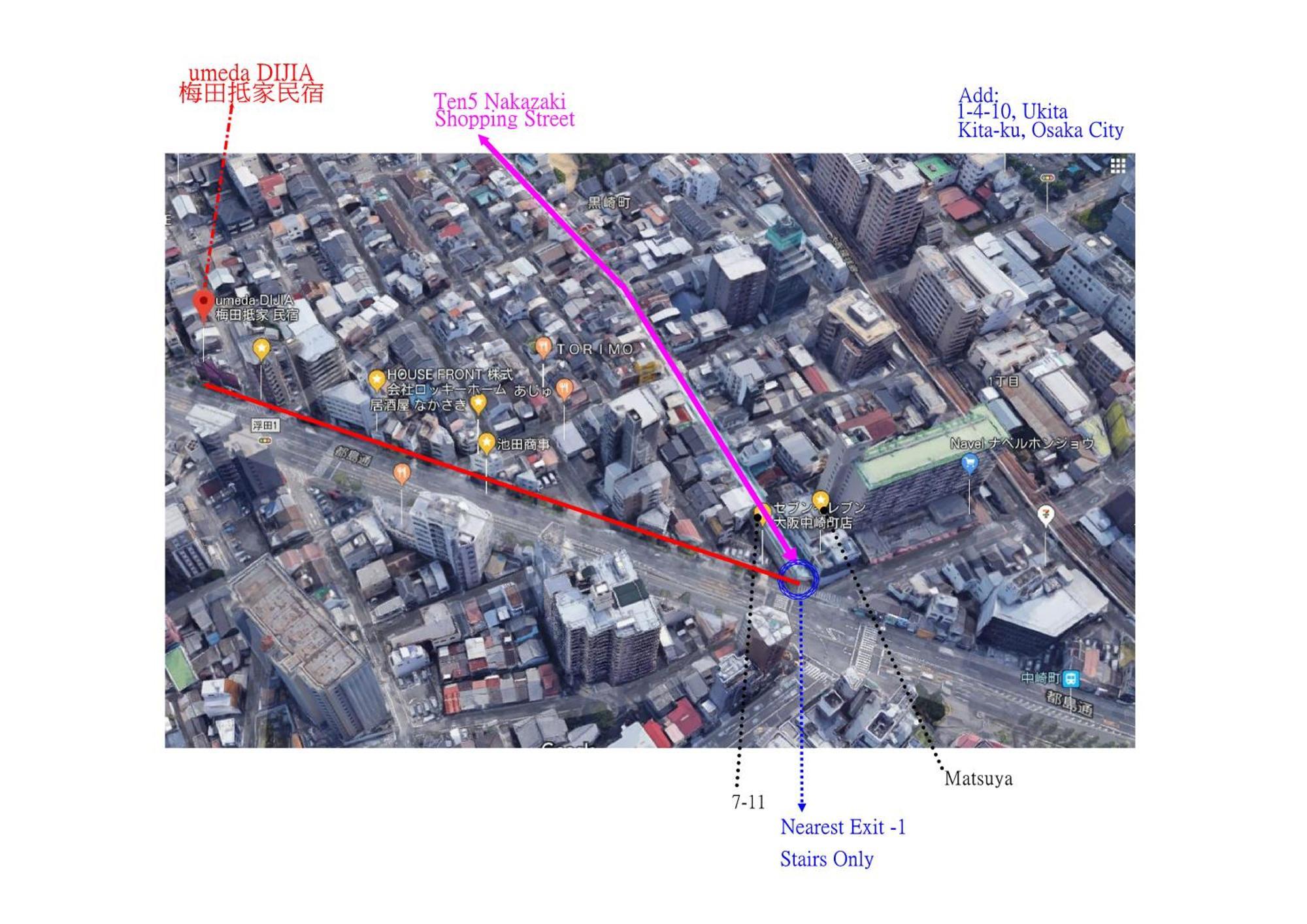抵家umeda Dijia 梅田館 大阪民宿包棟 Εξωτερικό φωτογραφία